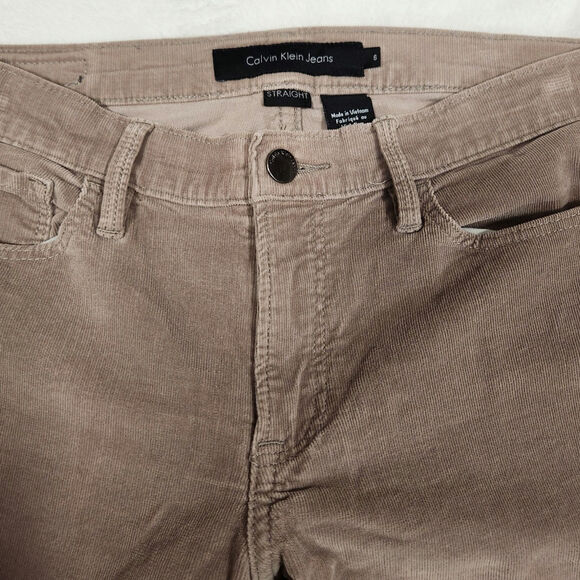 Calvin Klein beige corduroy straight pants womens size 7 - Picture 3 of 7
